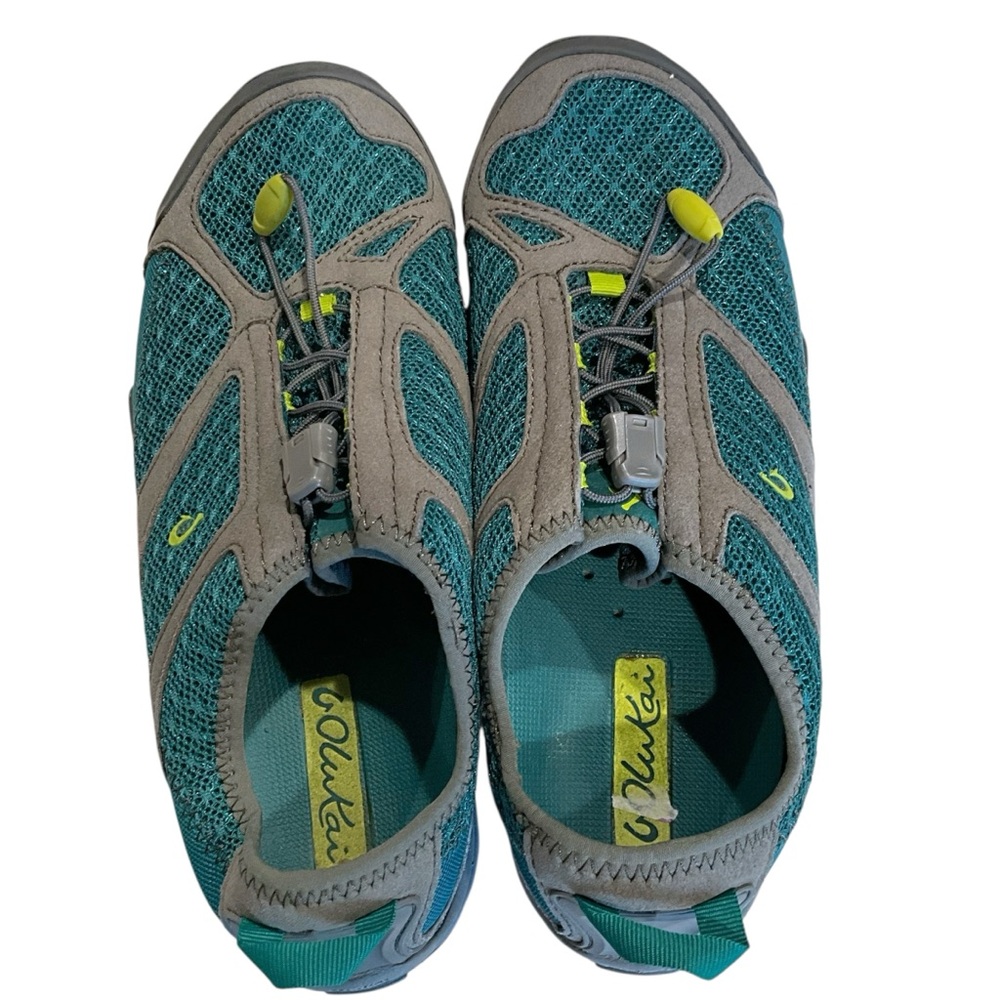 Olukai Women's Size 8 Eleu Trainer Hiking Water Shoes Single Pull Lace Gray Teal - Picture 4 of 11
